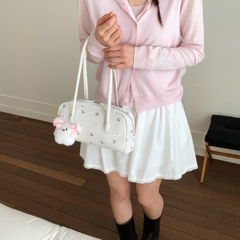 Nicho Zhong diseño flor triturada bolsas de brazo para mujeres 2026 nuevo estilo diario bolsas de hombro estilo coreano estilo extranjero estilo de moda de viaje image 5