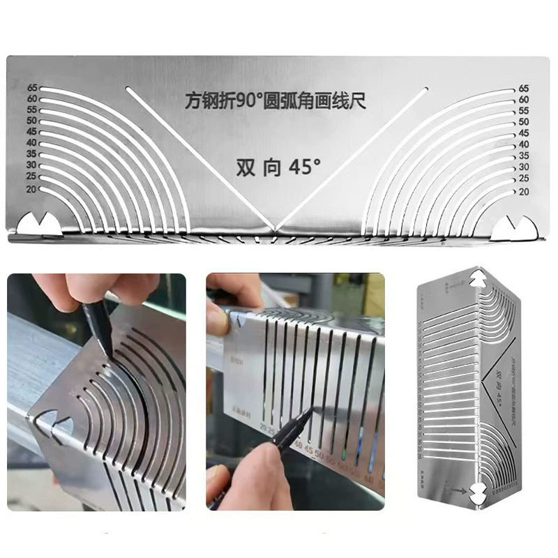 Квадратная труба сложена в круглую линейку Квадратная сталь сложена в угол 90 градусов