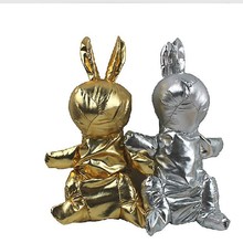 厂家批发防水烫金烫银面料兔子公仔折叠广告购物袋 超市购物袋