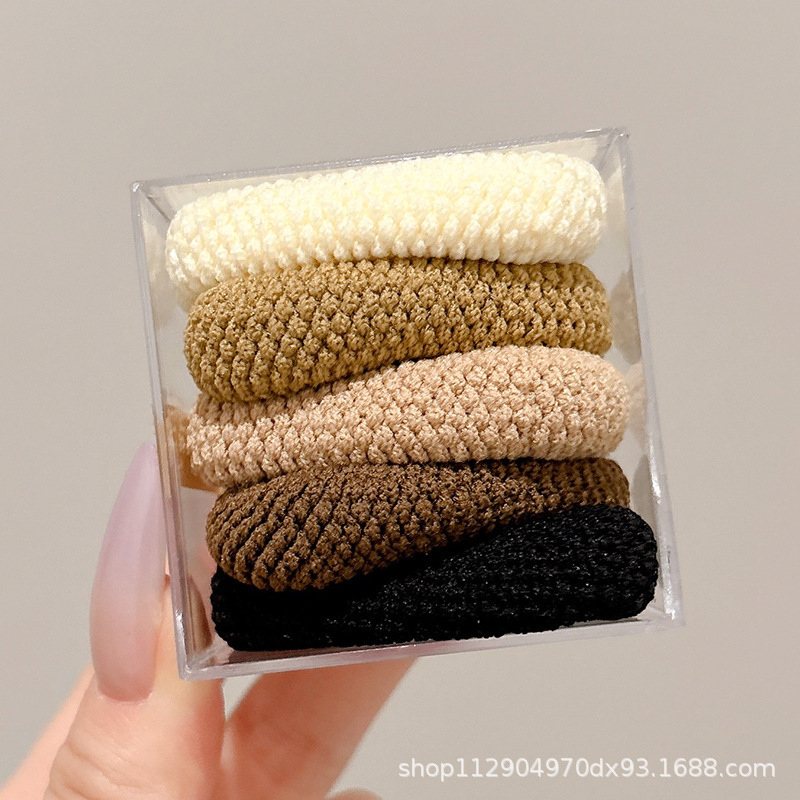 2025 nuevo estilo simple cabello de moda de alta elasticidad correa de correa de cabello multifuncional cubierta de cuero durable cabello bola adornamiento para el cabello