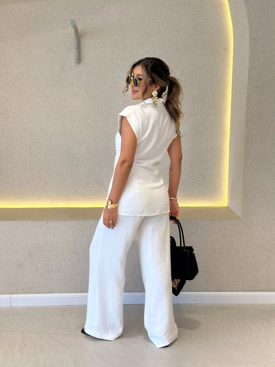 Ensemble Short Et Chemisier À Lacets Pour Femme Style Chic_voghion.com