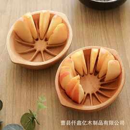 木质柠檬状果盘餐厅家用简约圆形木质点心零食盘柠檬碗创意模具
