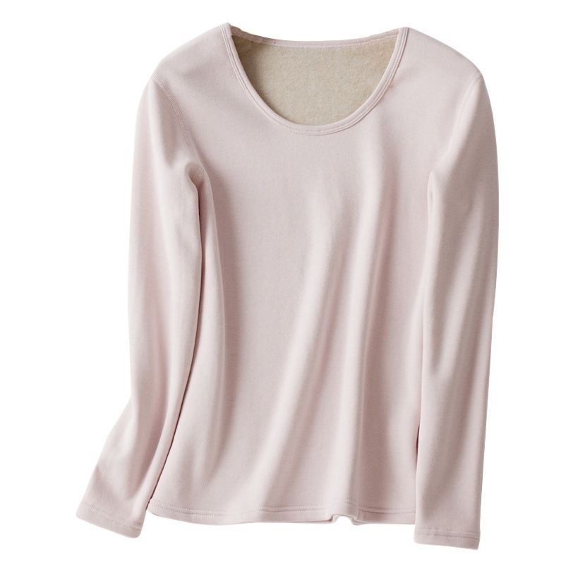 Venta al por mayor de seda cuello redondo cepillado engrosado cálido traje ropa interior larga de las mujeres pantalones largos de seda de mora conjunto de otoño e invierno
