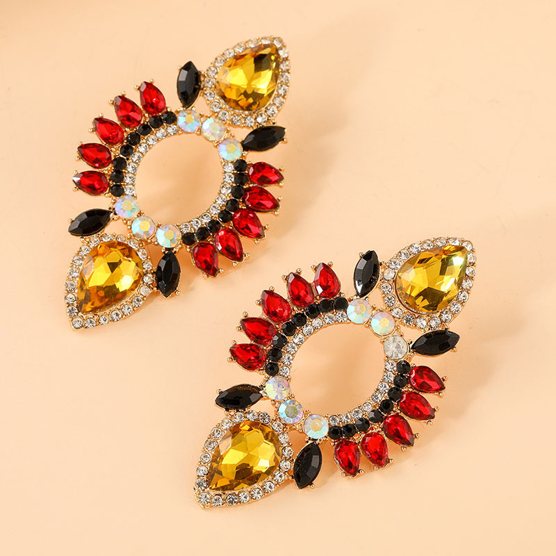 1 Pair Luxurious Eye Alloy Plating Inlay Rhinestones Womenu0027S Ear Studs