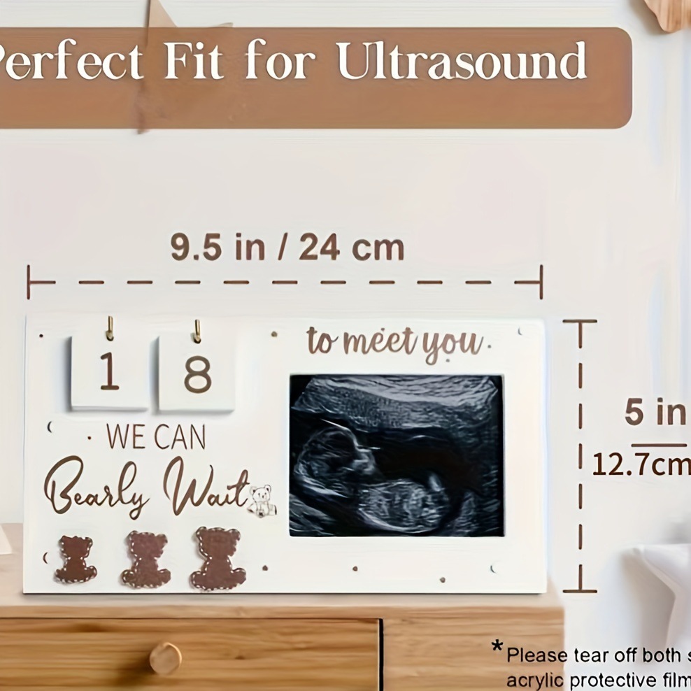Milestone de nacimiento del recién nacido, marco de fotos de madera conmemorativo, marco de fotos de decoración de dormitorio y sala de estar, período de crecimiento del bebé