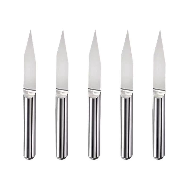 4mm flat bottom sharp knife CNC computer engraving tool wood carving model marking knife precision carving taper manufacturer milling cutter