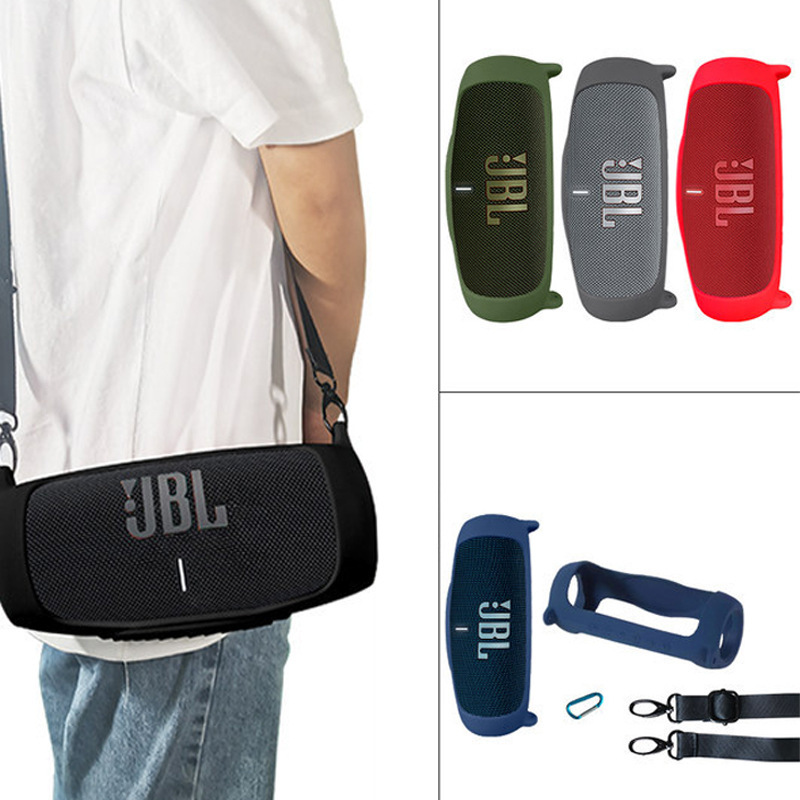 Applicable to JBL charge5 Bluetooth audio silicone protective case shock wave 5 generation speaker portable soft silicone case Applicable to JBL charge5 Bluetooth audio silicone protective case shock wave 5 generation speaker portable soft silicone case