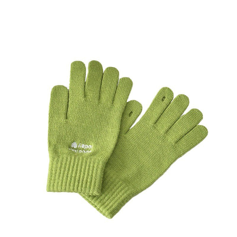 Guantes de invierno caliente a prueba de frío estudiantes dedos guantes de pantalla táctil espesar guantes alargados guantes de algodón al por mayor