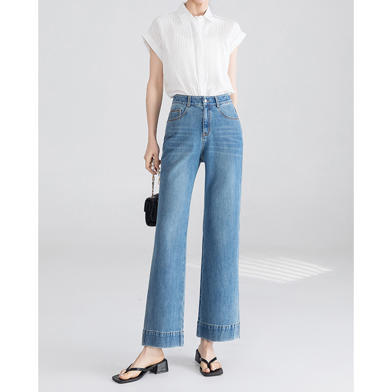 High-Waisted, Slightly Flared Jeans for Women, 2026 New Style, Stretchy, Slimming, Straight-Leg, Slightly Flared Pants for Petite Figures