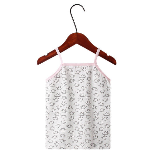 2024 Spring and Summer New Children's Vest Cotton Printed Suspender Tank Top Girls Boys