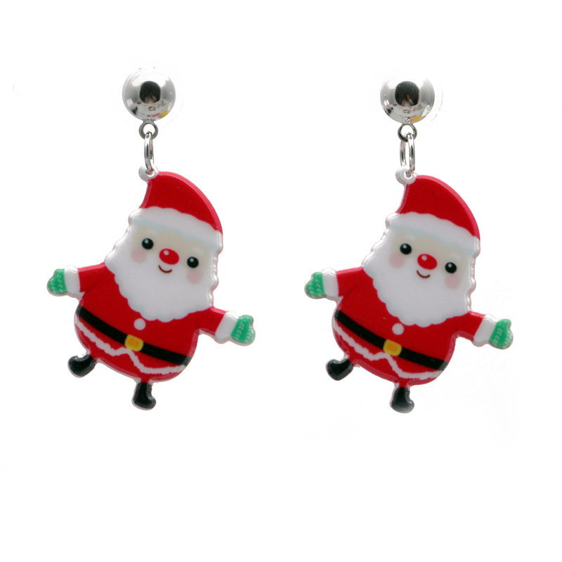 Europeo y americano transfronterizo Navidad Santa Claus pendientes hembra ins estilo moda Navidad vacaciones joyería
