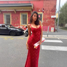 欧美风女装2024秋季新款时尚街头辣妹性感高级气质吊修身带连衣裙