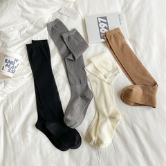 Socks women's calf socks pile socks mesh summer thin breathable JK women's socks long solid color high-end socks
