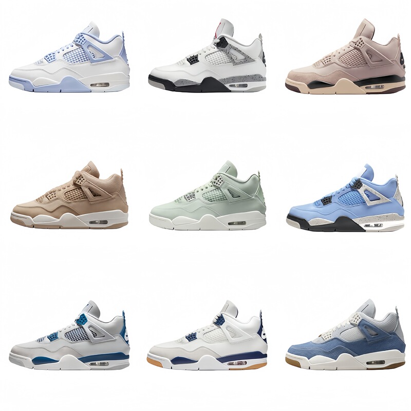 Putian Cross-Border Aj4 Mid-Top Jordan 4 Sports Casual Wear-Resistant Non-Slip Shock-Absorbing Support Versatile Basketball Shoes for Men and Women