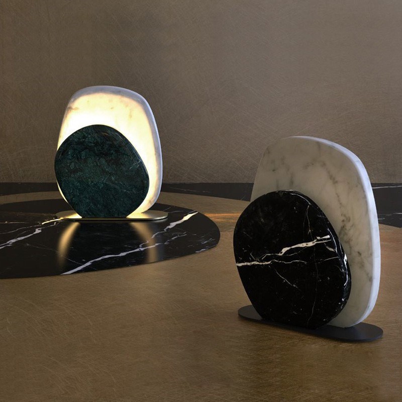 Modern marble design creative LED table lamp for bed