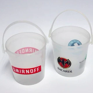 1000ML加厚PP塑料水桶沙滩桶可配盖子冰桶大中小号带提手热转印