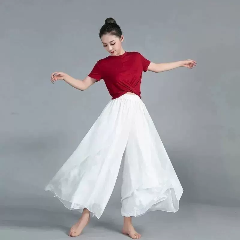 Модные шифоновые брюки для отдыха, юбка, высокий пояс, плюс размер
