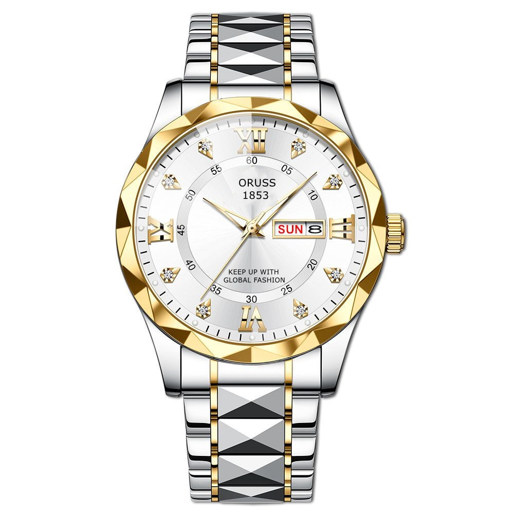 Gold belt between polygons [gold circle] excellent white face men's style