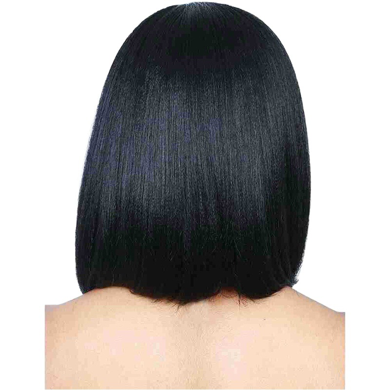 Peluca de las mujeres europeas y americanas lado split flequillo pelo corto recto medio pelo largo tocado al por mayor parcial split Bobo onda cabeza