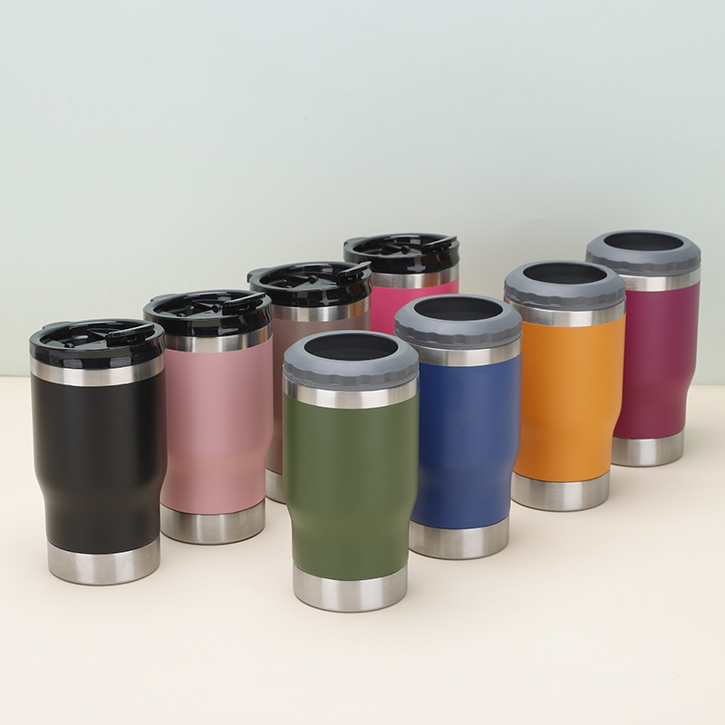 Amazon nuevo tarro de mantenimiento en frío de 14oz con abridor de botellas taza de vacío una taza y dos tapas taza de cerveza al aire libre