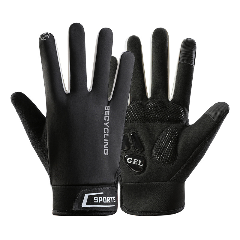 Guantes cálidos de ciclismo Motos para hombres y mujeres Moda más terciopelo Deportes al aire libre Otoño e invierno Pantalla táctil antideslizante Guantes antideslizantes de ciclismo