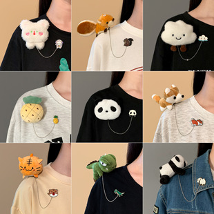 Doll lying on the body Panda Doll Panda Brooch Stereo Pin Cute Animal Bag Clothes Accessories