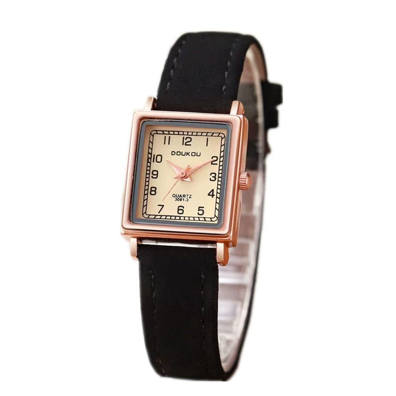 Women's Square Watch (Beijing Time) Quartz, PU Strap, 2.5 cm Dial, Minimalist Style