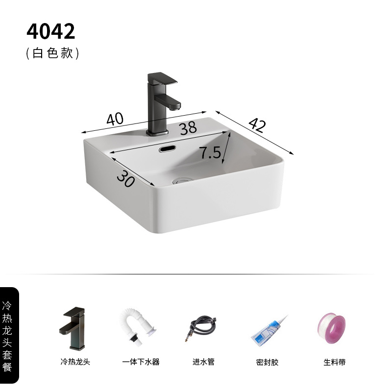 4042 grifo de lavabo de cerámica blanca