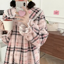 韩国ins冬睡衣女士秋冬季冬款加厚加绒软fufu家居服冬天保暖套装