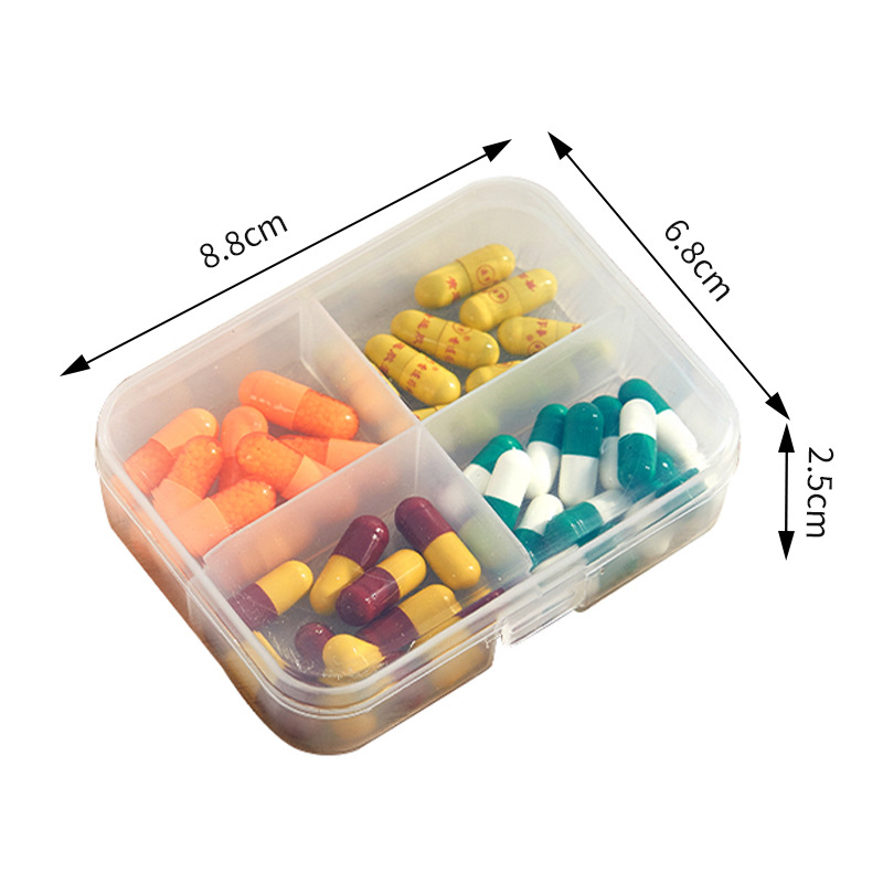 Transparent small medicine box 8.8*6.8*2.5cm