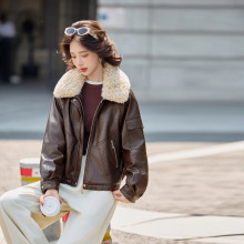 真皮皮衣女海宁绵牛皮短款外套2025秋冬新款加绒显瘦机车皮夹克