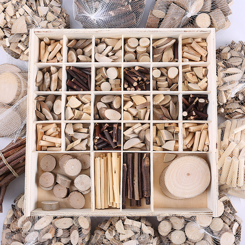 DIY wood chip tree Chip Dry Branch log gift box packaging kindergarten low structure area activity material wood chip