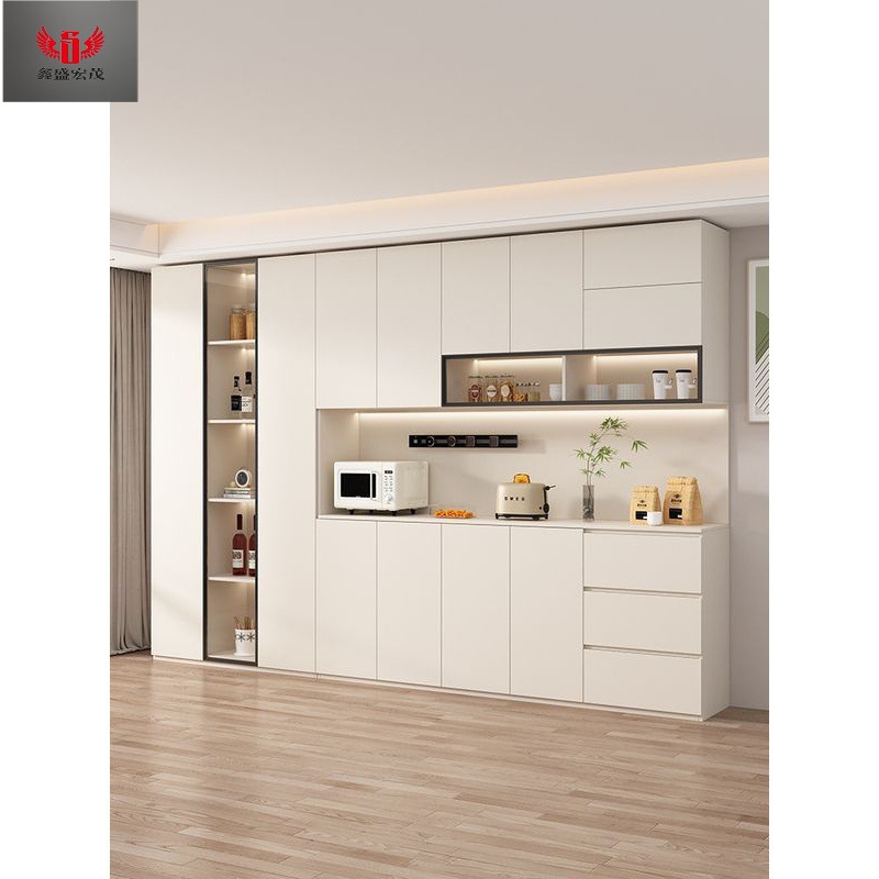 Gabinete de comedor de madera maciza contra la pared todo en un armario de vino de madera maciza sala de estar almacenamiento multifuncional gabinete de cocina
