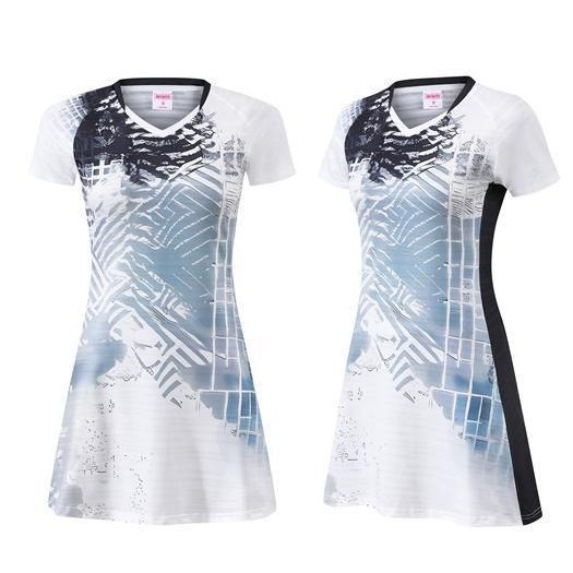 Vestido de bádminton de velocidad de mujer seco abrigo transpirable de fondo anti-luz de tenis vestido de bádminton personalizado