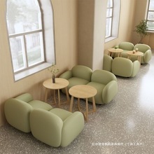 休闲卡座沙发新奶茶店烘焙甜品店洽谈咖啡厅西餐厅餐桌椅组合