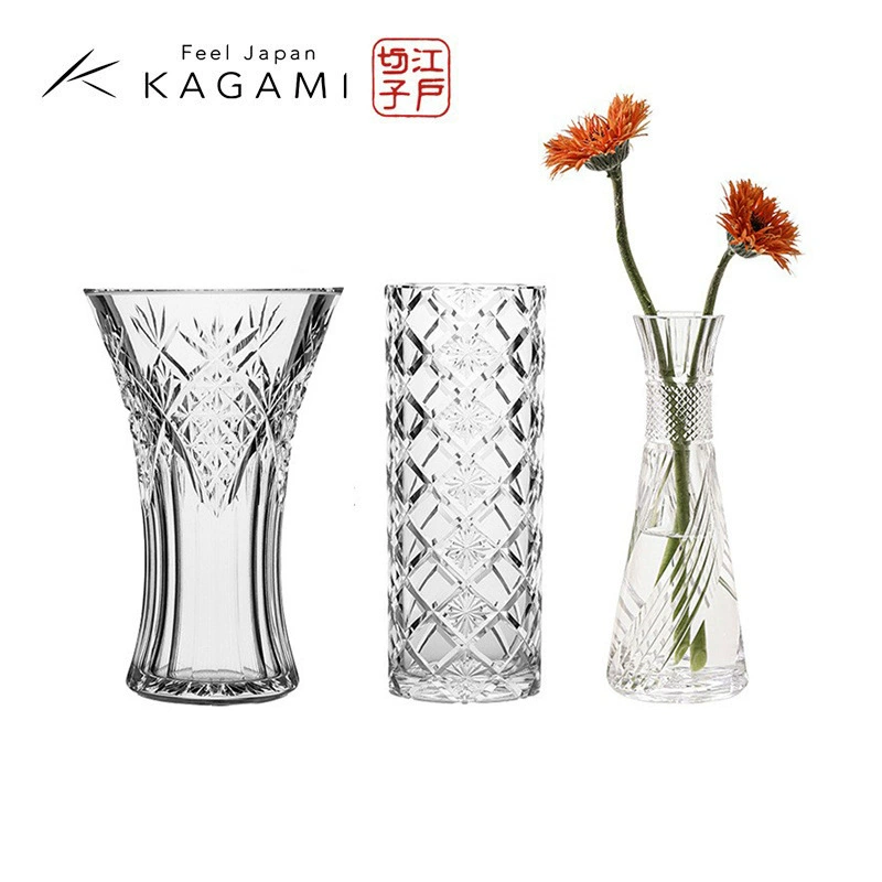 Япония KAGAMI импортировала хрустальные стеклянные вазы для цветочной композиции