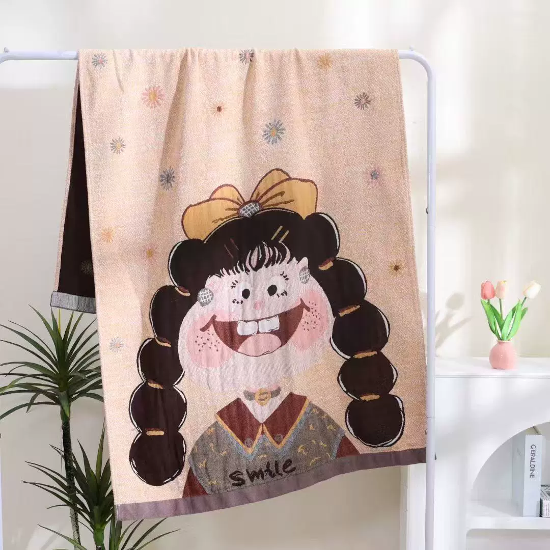 Хлопковое милое мультфильм multifunctional банное полотенце, поглощающее воду