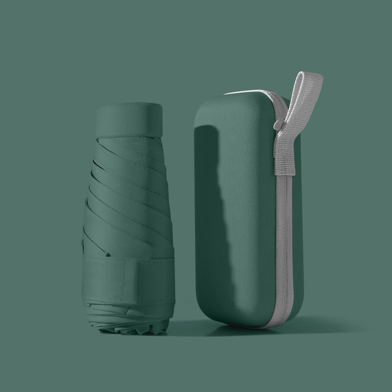 Paraguas de cartón plano de seis plegadas - verde forestal (paraguas único sin caja)