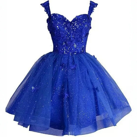 Amazon, AliExpress, independent website foreign trade new 3D butterfly lace short dress, evening dress, adult dress, homecoming dress