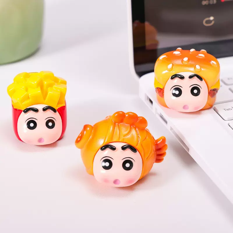 卡通萌粒公仔汉堡小新创意车载桌面摆件树脂diy工艺装饰品小摆件