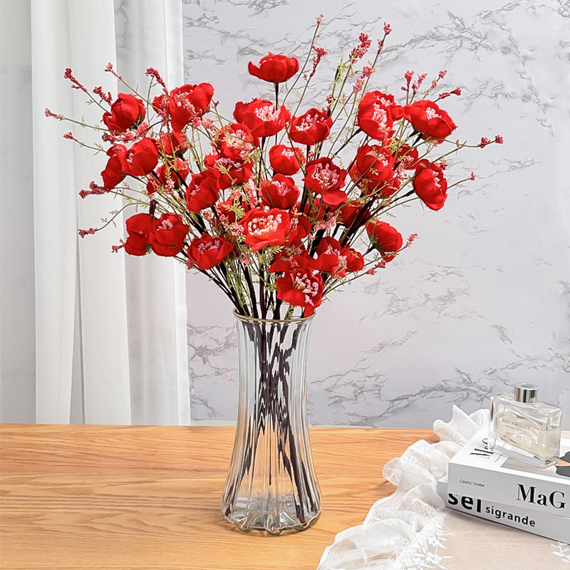 Simulación de mariposa de polen flores falsas decoración de la mesa de comedor azalea decoración de boda ramo flores de seda