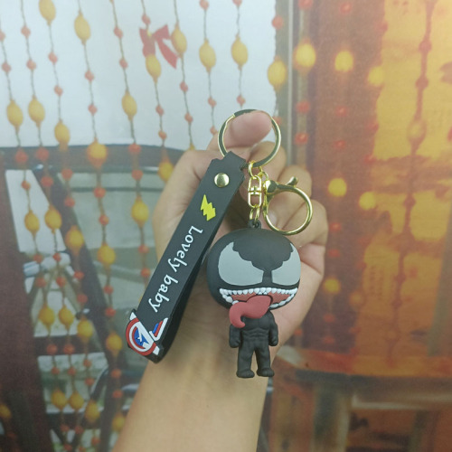 Super Marvel Hero Venom Plush Keychain Decor Venom Lethal Guardian Car Keychain Charm