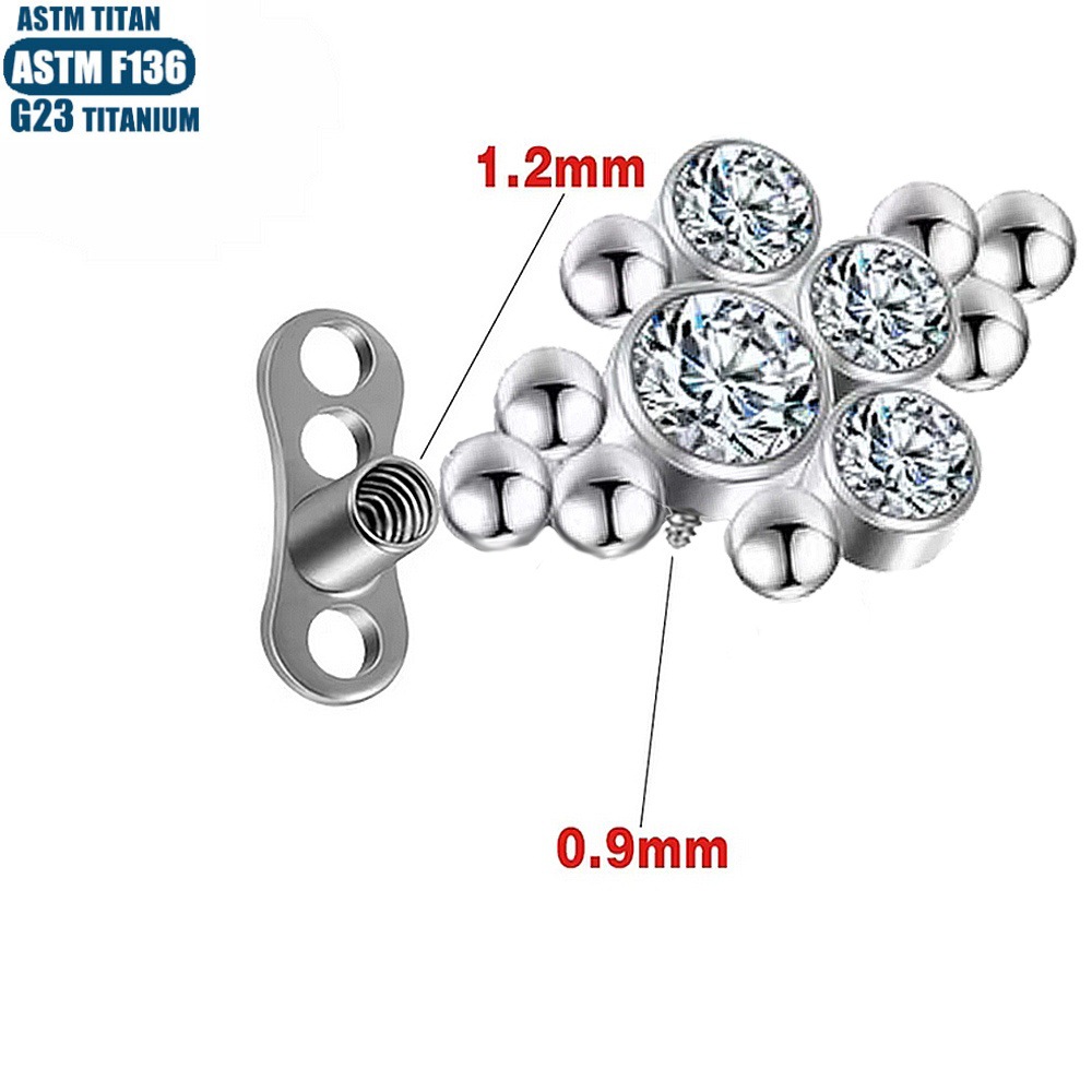 16G labret stud size and finish detail