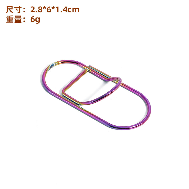 Clip de bolígrafo con forma de corazón colorido transfronterizo, clip de metal multifuncional creativo para cuaderno, portalápices portátil, accesorio para cuaderno, artículo de papelería.