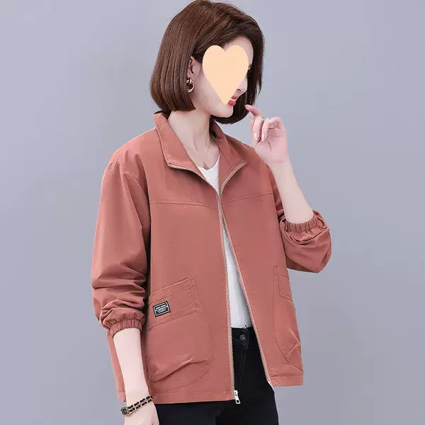 #*Brick Red Stand Collar Double Layer Garib#*