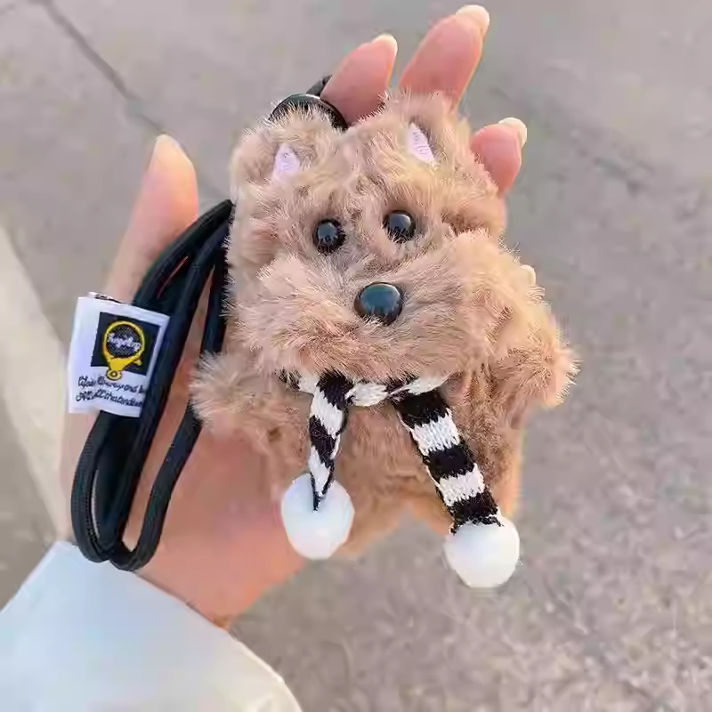 Nuevo lindo West Highland puppy peluche muñeca llavero super lindo pareja muñeca colgante bolsa colgante