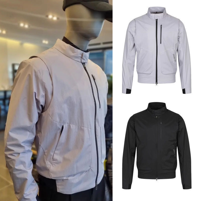 Golf Men's Golf Clothing Autumn and Winter Detachable Windproof Warm Jacket Stand Collar Zipper Slim Slim Long-Sleeved Jacket