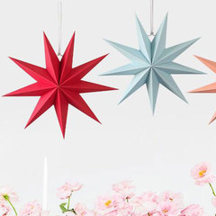 Nine-pointed star paper star origami hanging decoration Christmas party decoration Birthday kindergarten window display