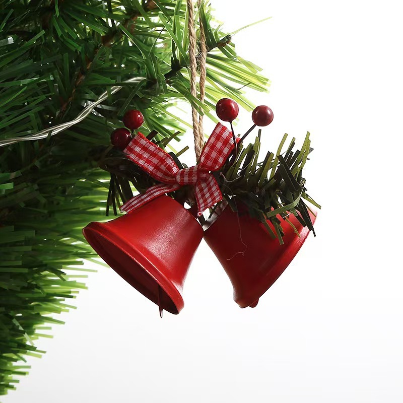 アマゾンクリスマス鉄芸大鈴ホーム装飾アクセサリー麻縄冬青ベリークリスマス鈴掛け|undefined