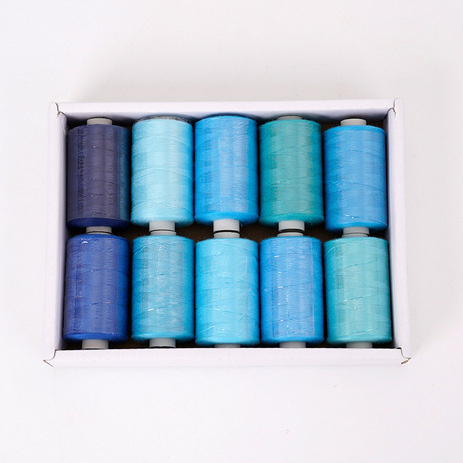 alambre de máquina de coser doméstico alambre de poliéster personalizado colorido pequeño rollo DIY Amazon 402 alambre de coser al por mayor